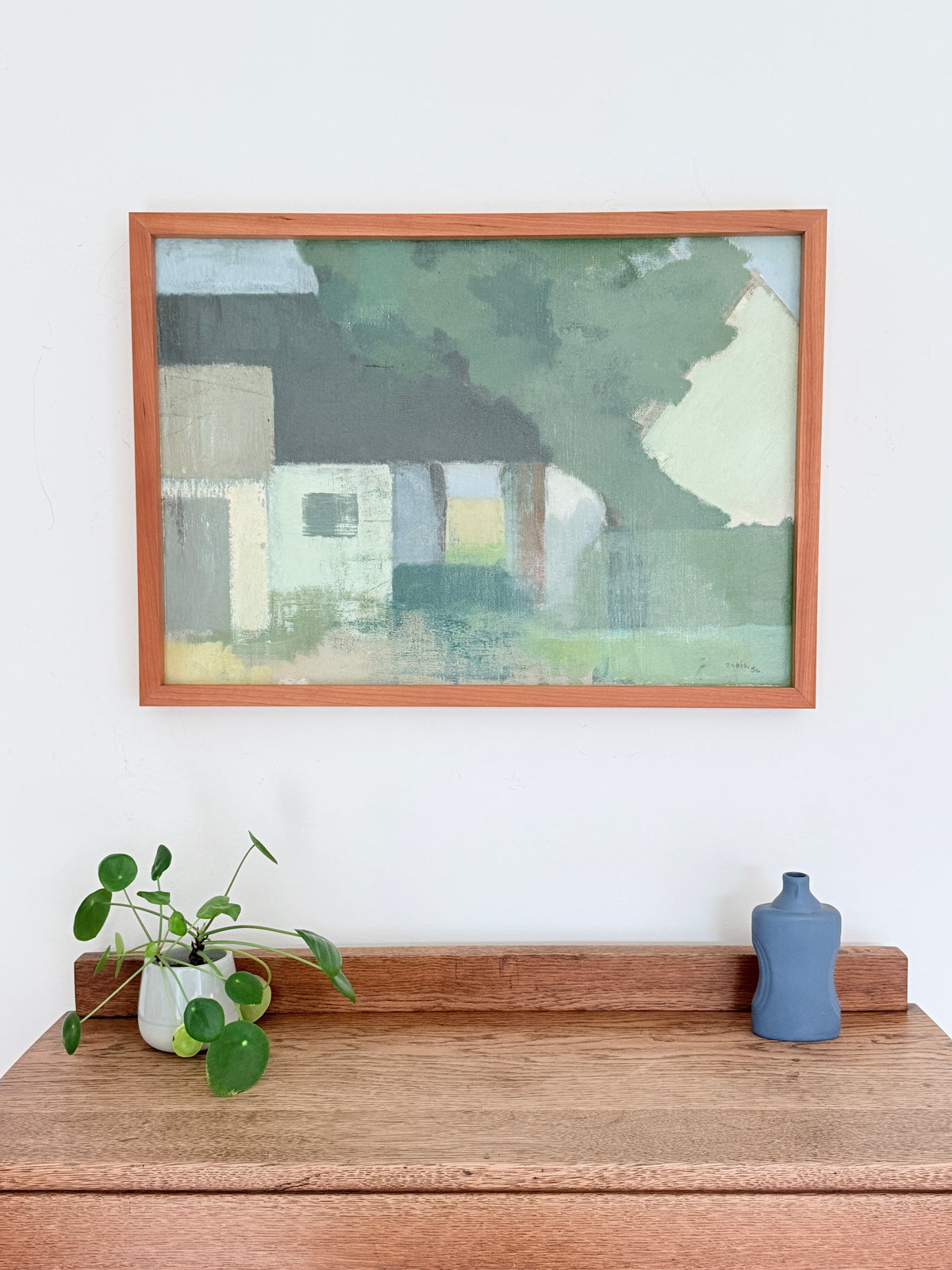 Farm with Big Tree - Jacques Zadig - 1956 - walnut frame