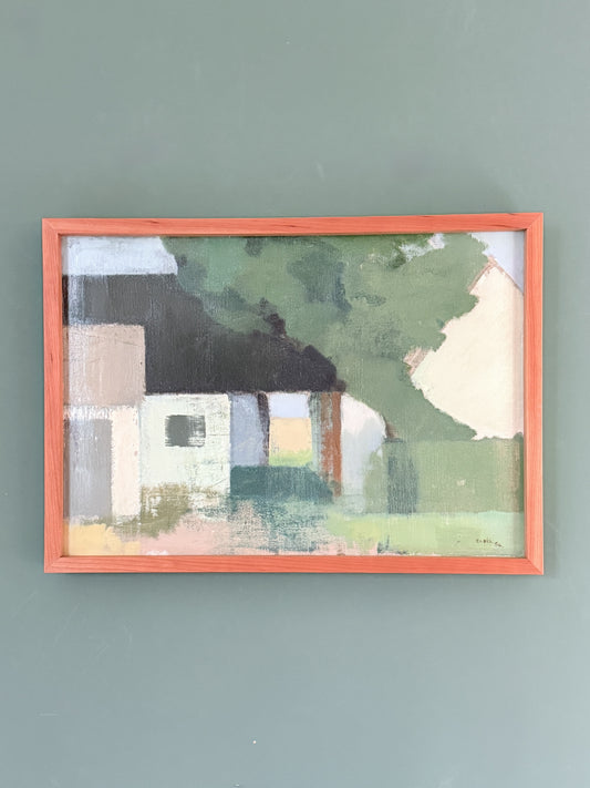 Farm with Big Tree - Jacques Zadig - 1956 - walnut frame