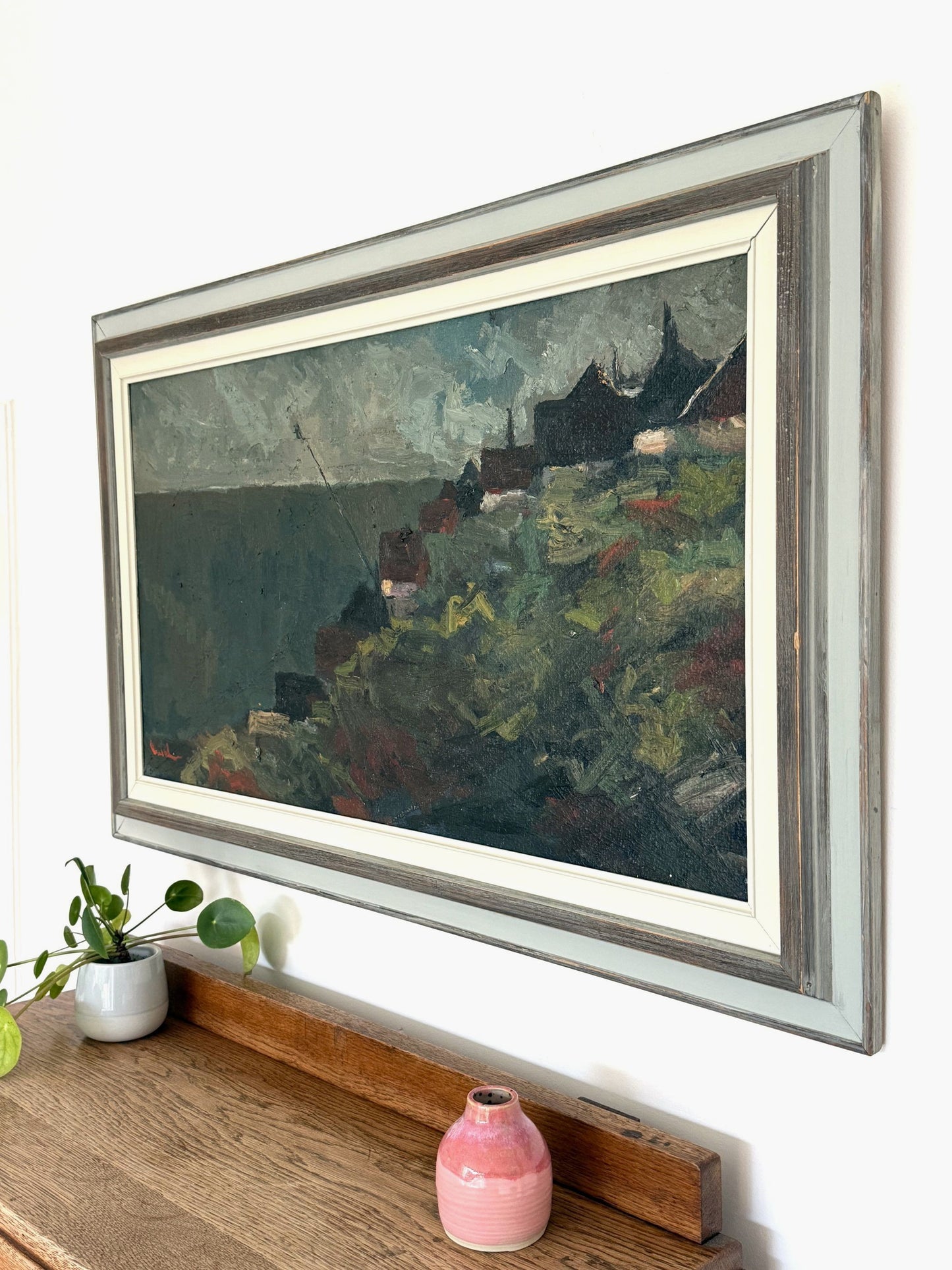 Village on a Cliff - 86 x 54 cm