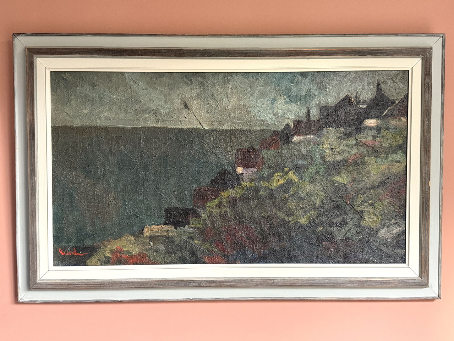 Village on a Cliff - 86 x 54 cm