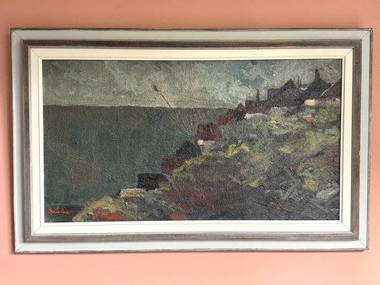 Village on a Cliff - 86 x 54 cm