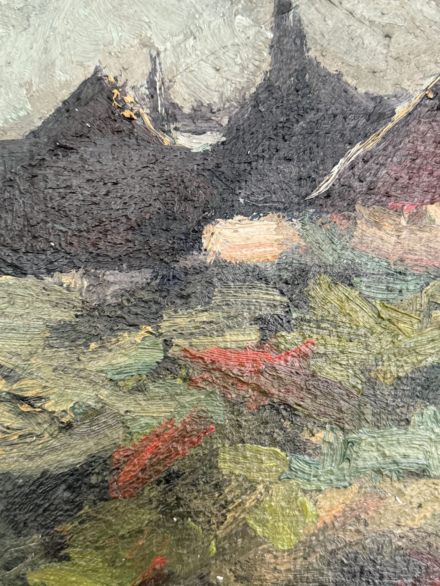 Village on a Cliff - 86 x 54 cm